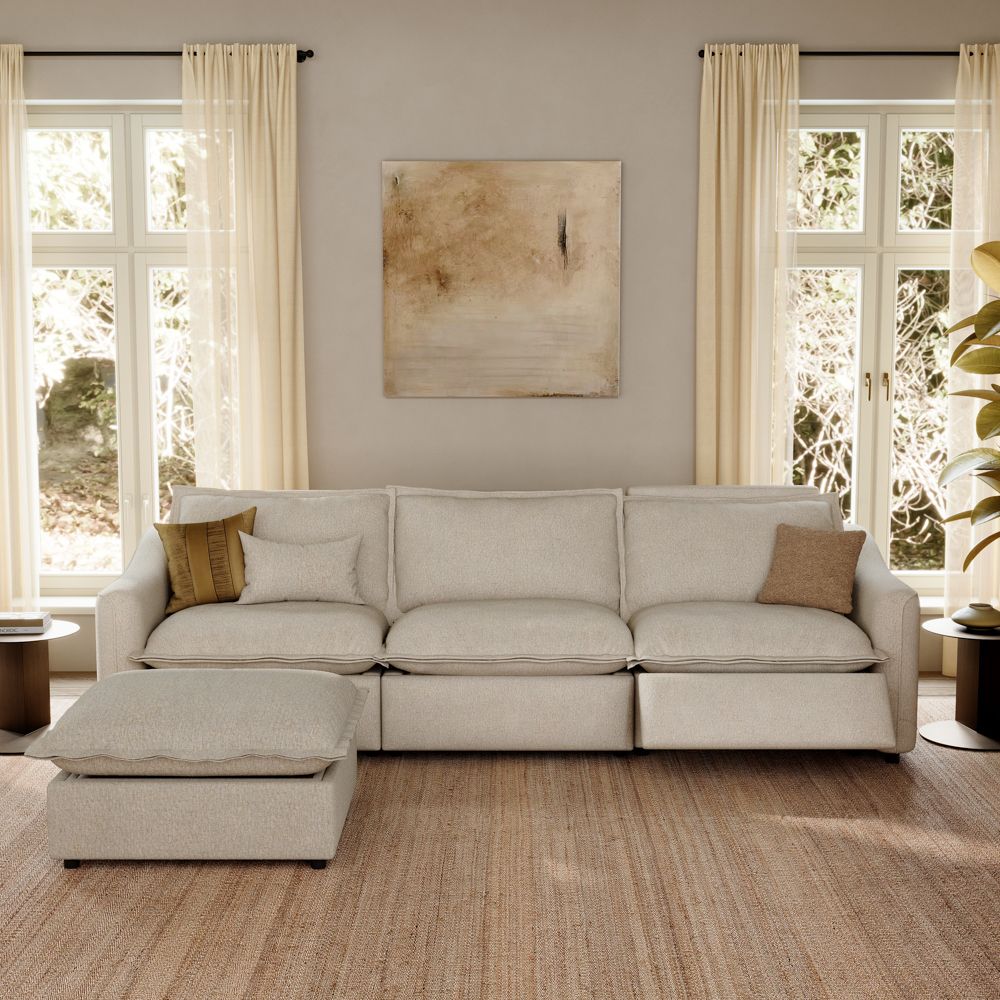 Beige Linen Modular Sofas