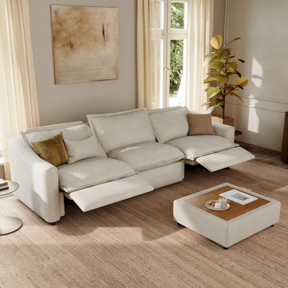 Beige Linen Modular Sofas