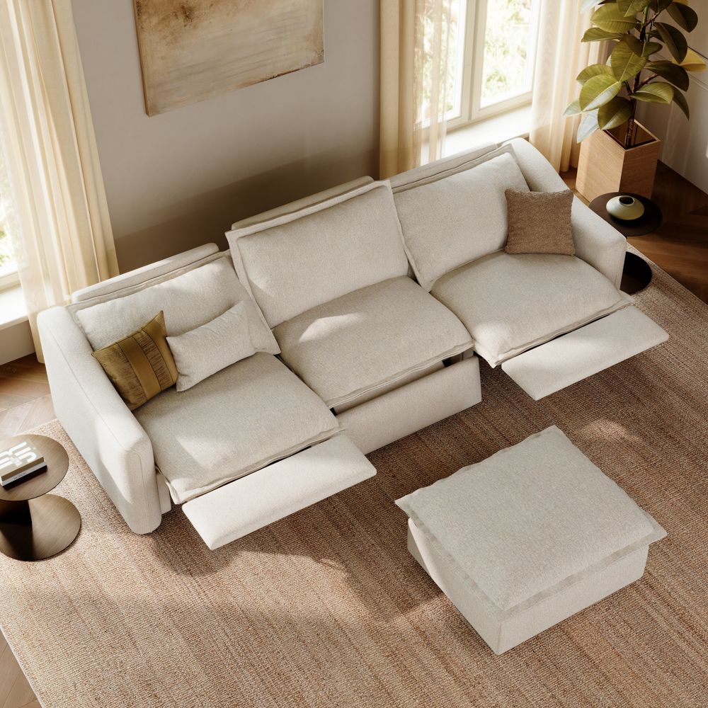 Beige Beige Linen Modular Sofas