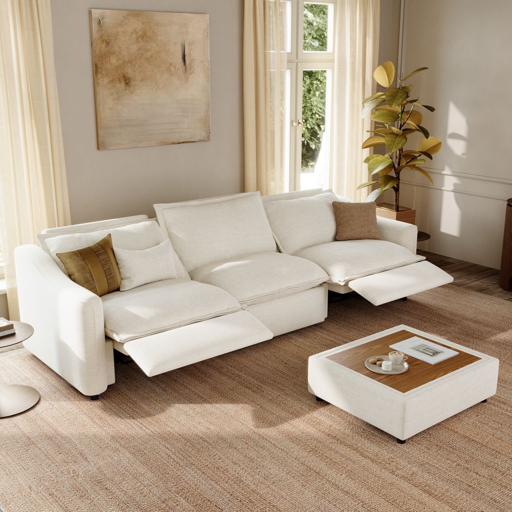 Beige Velvet Modular Sofas