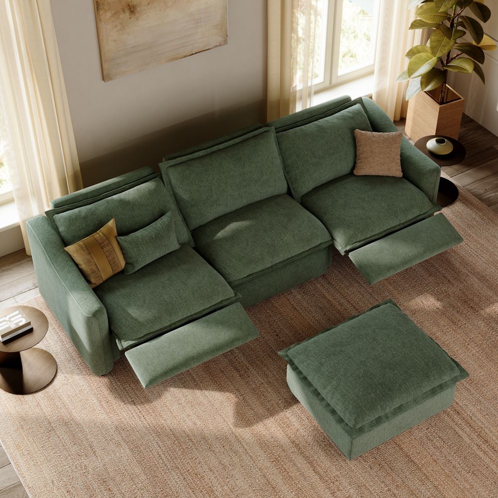 Green Velvet Modular Sofas