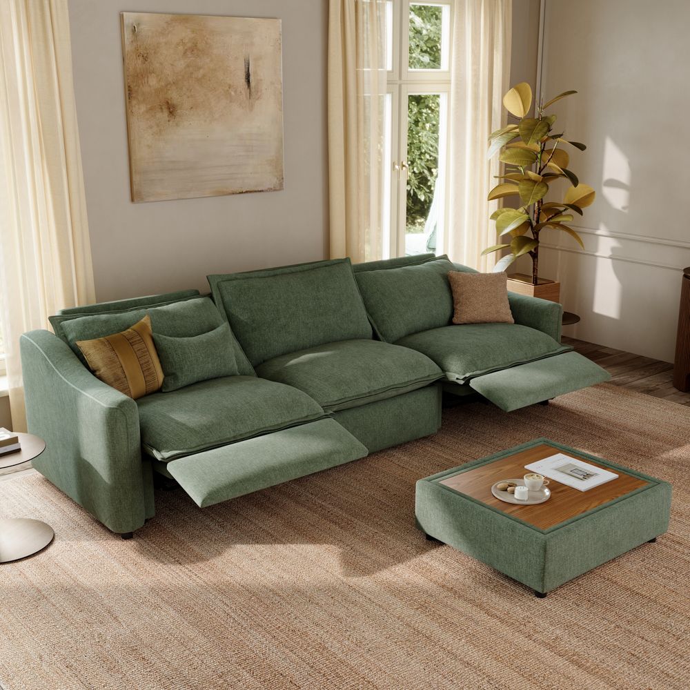 Green Velvet Modular Sofas