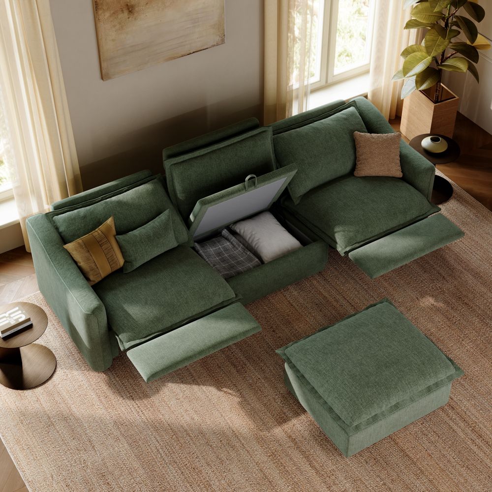 Green Velvet Modular Sofas