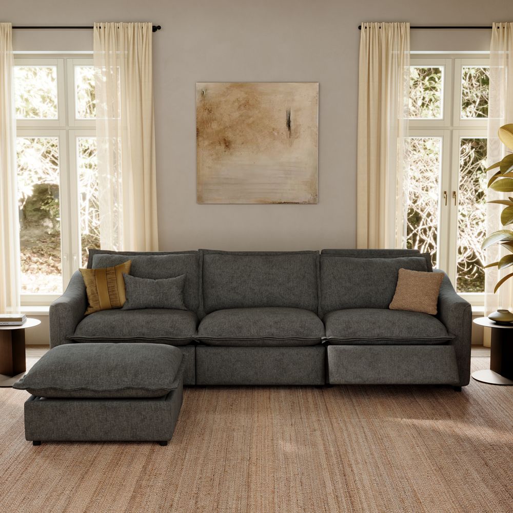 Gray Velvet Modular Sofas