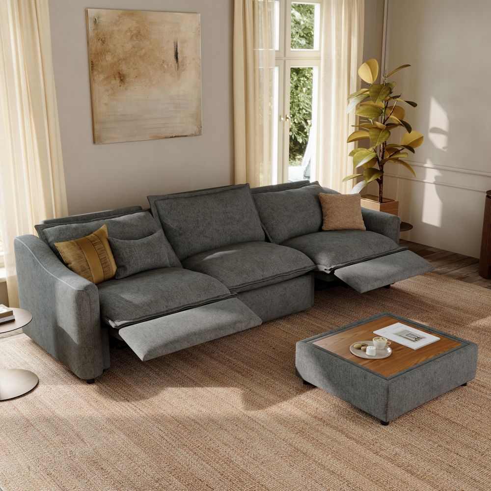 Gray Velvet Modular Sofas