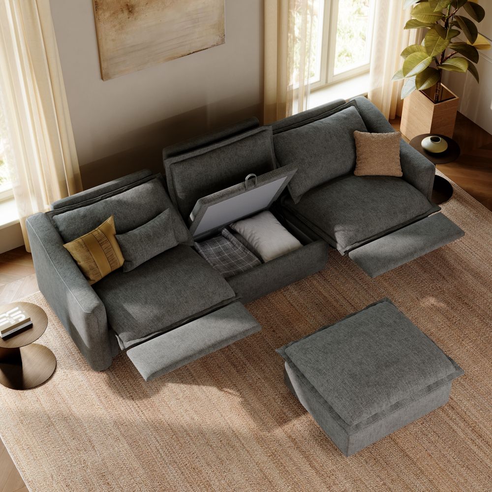 Gray Velvet Modular Sofas
