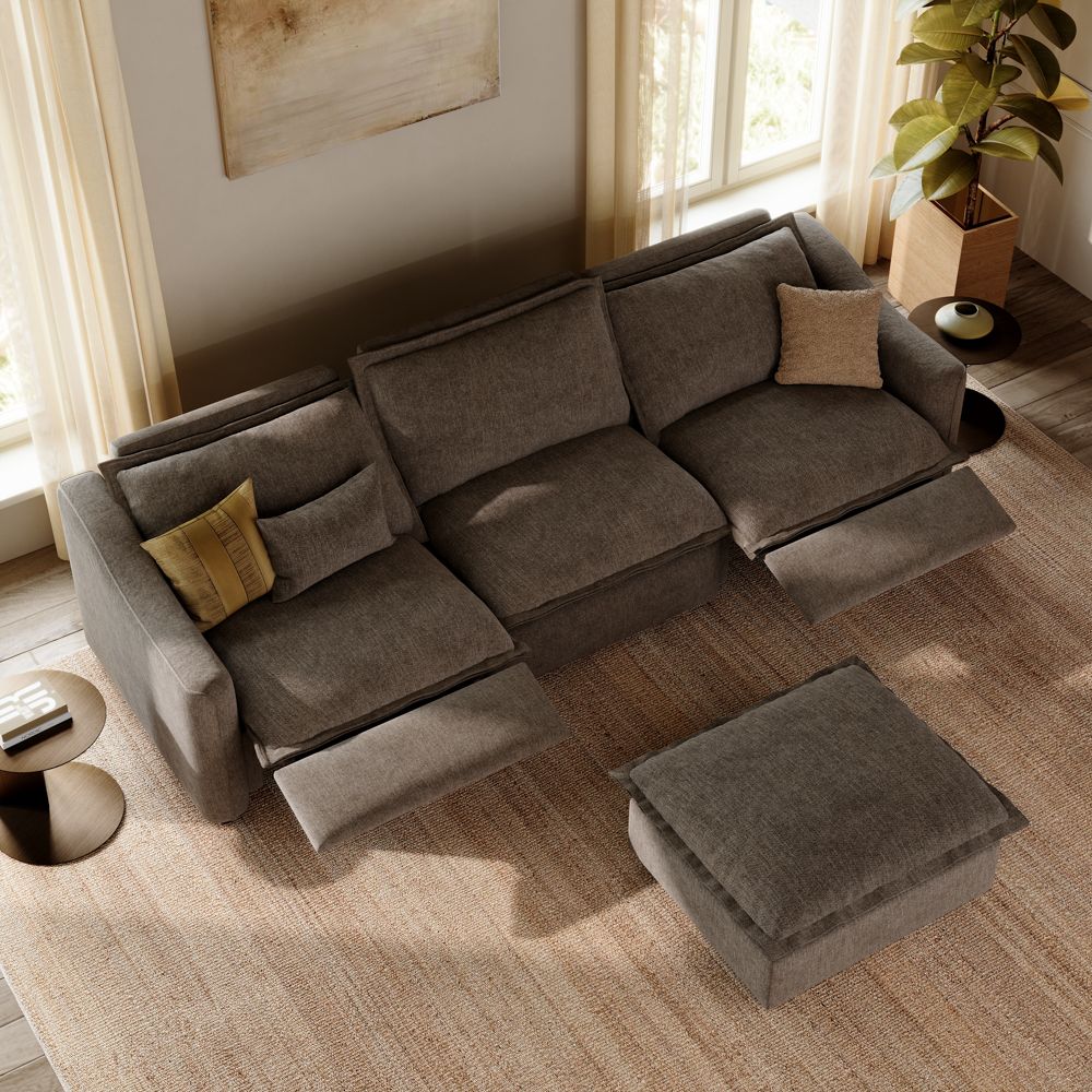 Khaki Velvet Modular Sofas