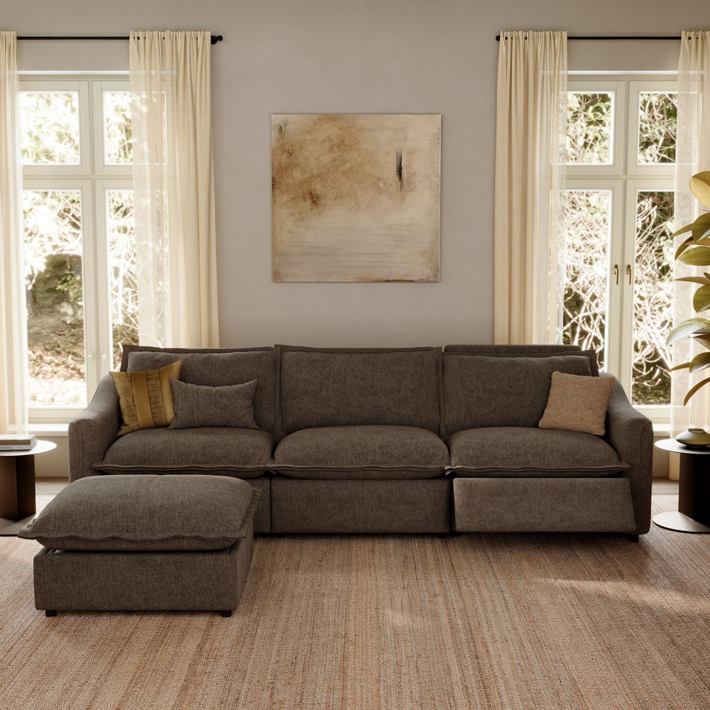Khaki Velvet Modular Sofas