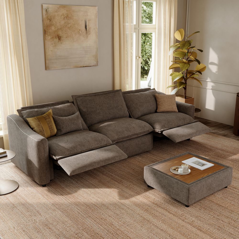 Khaki Velvet Modular Sofas