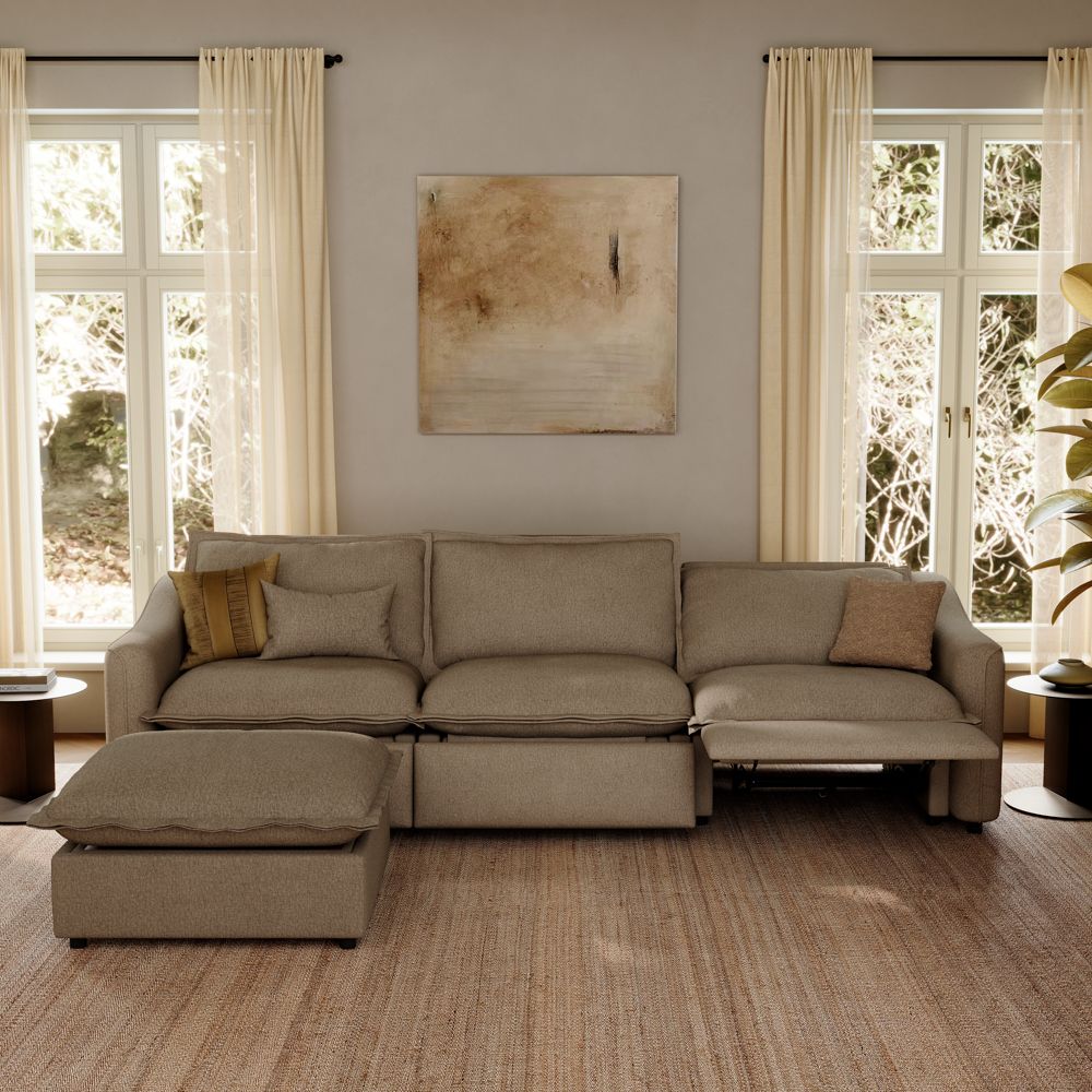Khaki Linen Modular Sofas