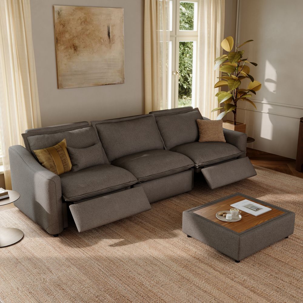 Dark Gray Linen Modular Sofas