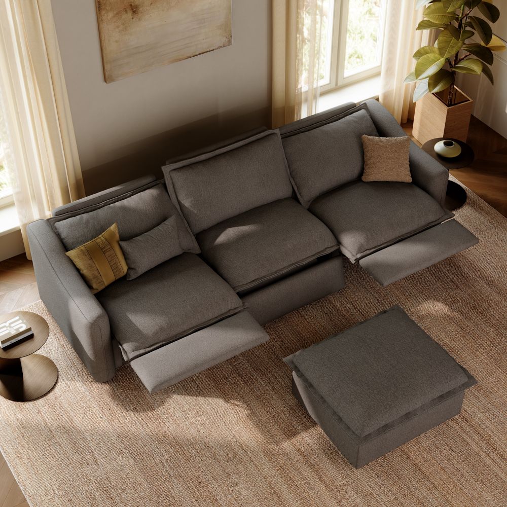 Dark Gray Linen Modular Sofas