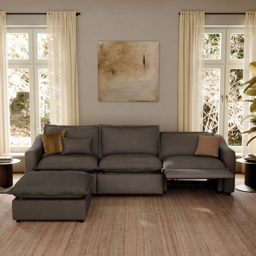 Dark Gray Linen Modular Sofas