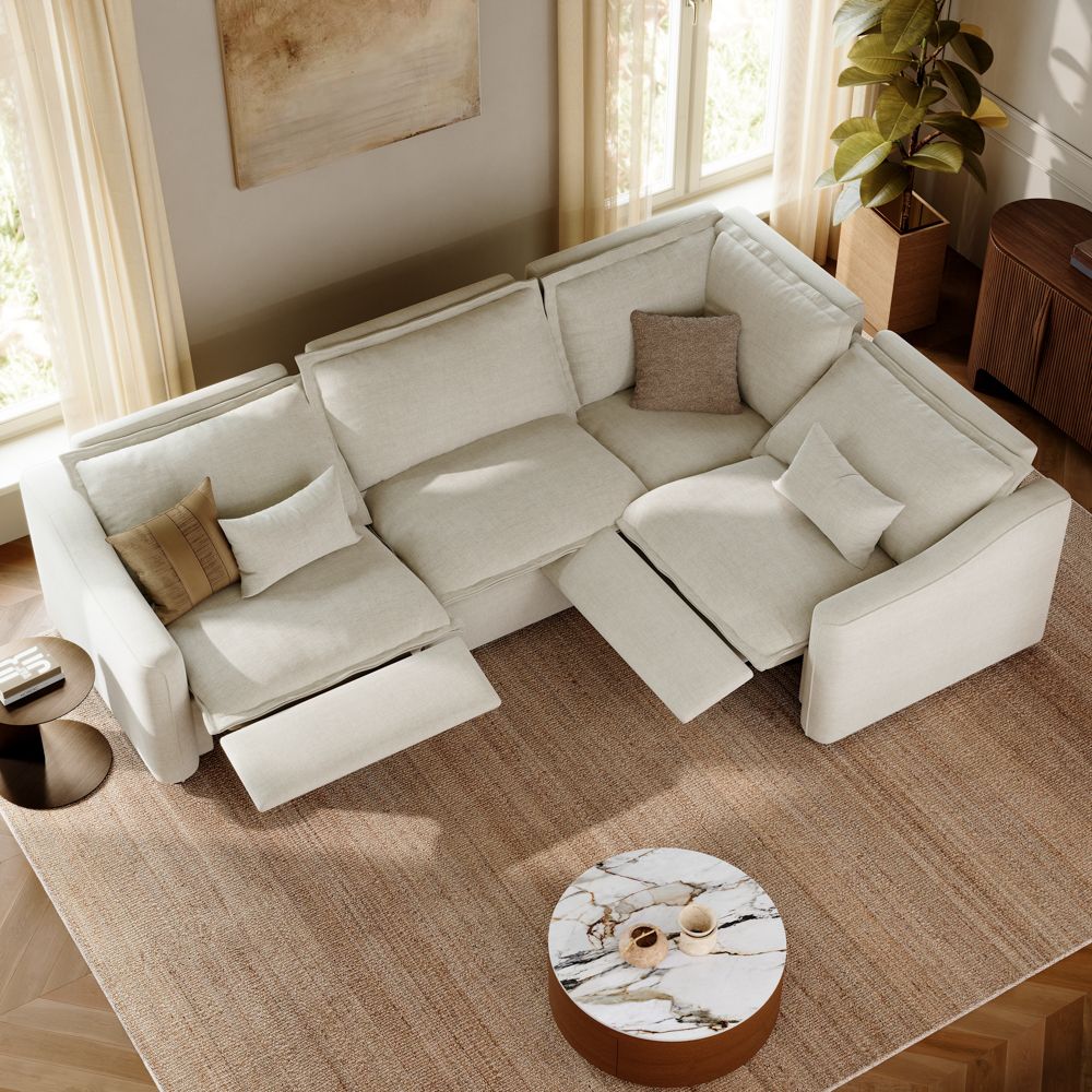 Ergopals Beige Velvet Modular Sofas