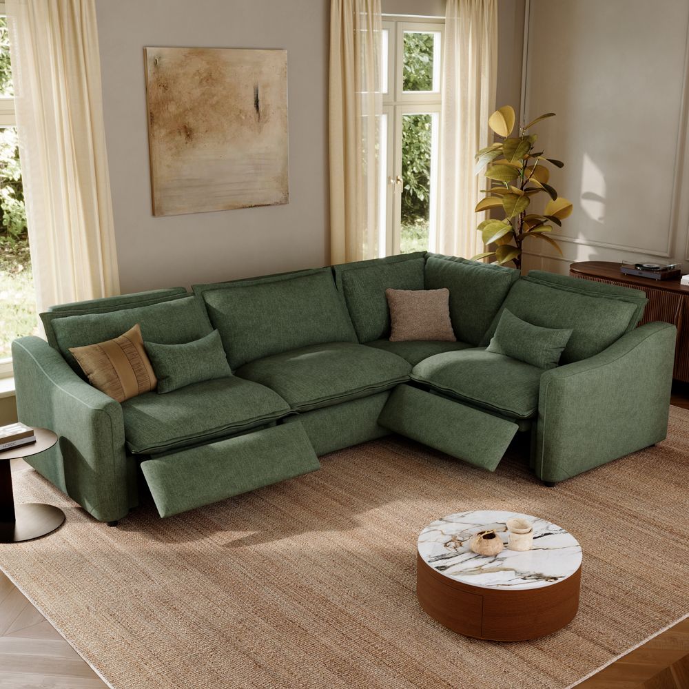 Recliner Green Velvet Modular Sofas