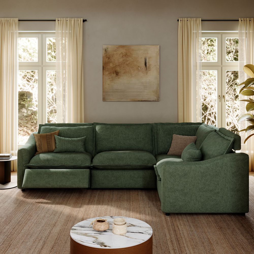 Ultra Soft Green Velvet Modular Sofas