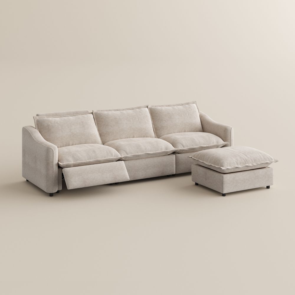 Cozy Beige Pet-Friendly Fabric Modular Sofas