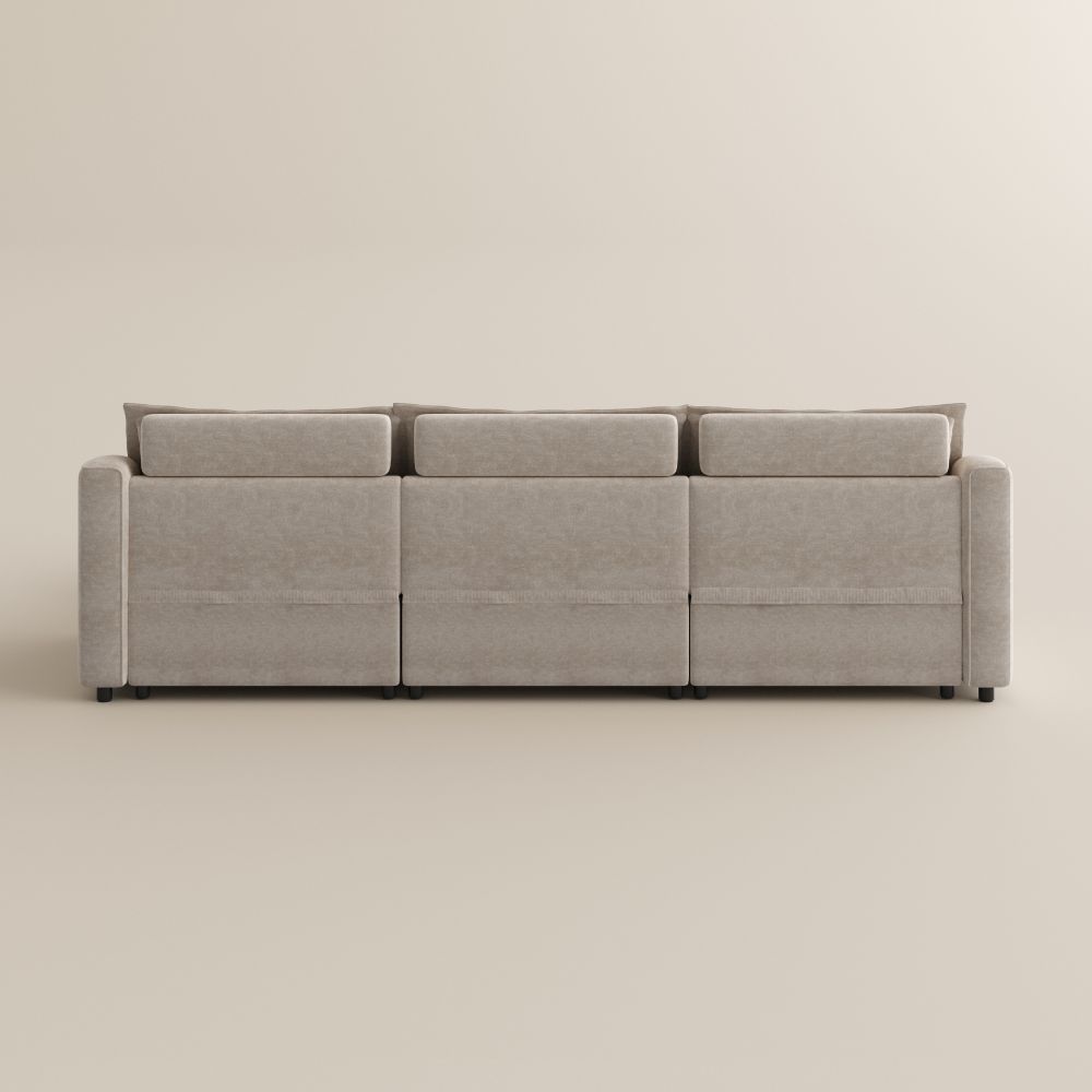 Cozy Beige Pet-Friendly Fabric Modular Sofas