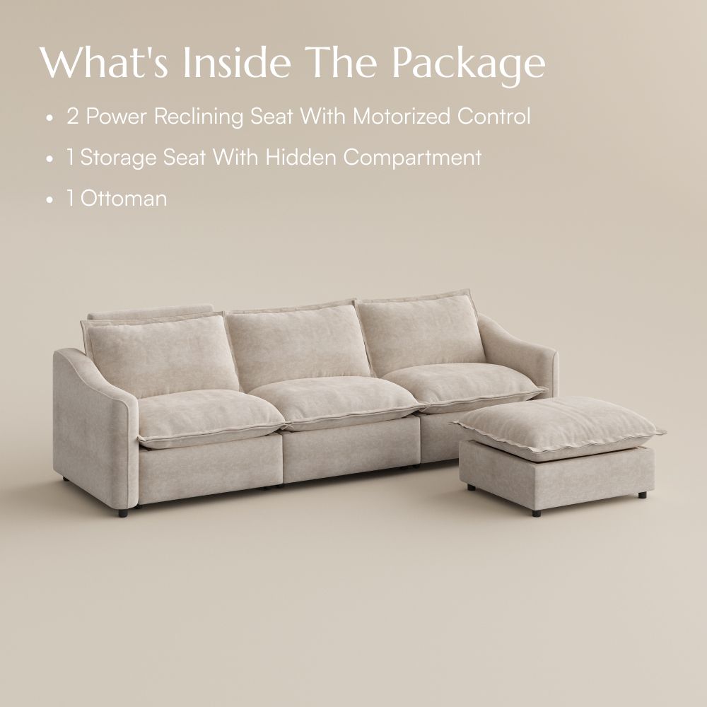 On the Ground Beige Pet-Friendly Fabric Modular Sofas