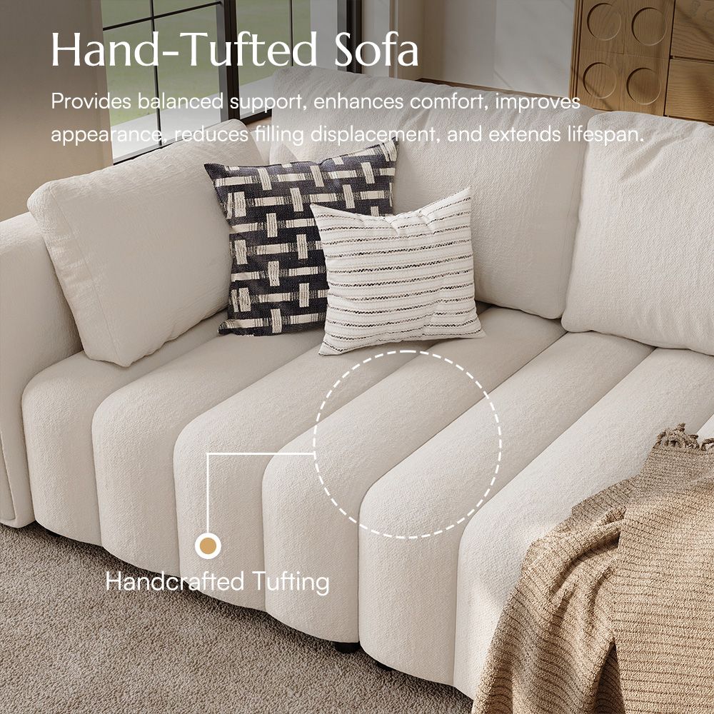 Chenille Beige Chenille Sofa Set