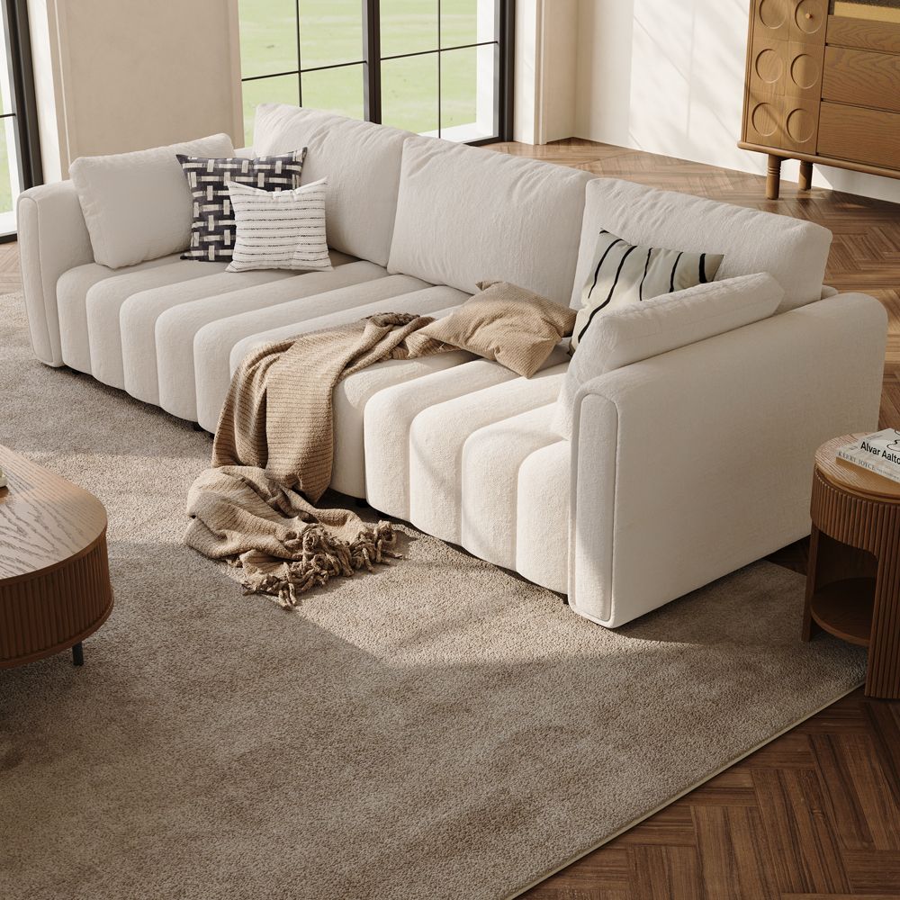 Sofas & Loveseats Beige Chenille Modular Sofas