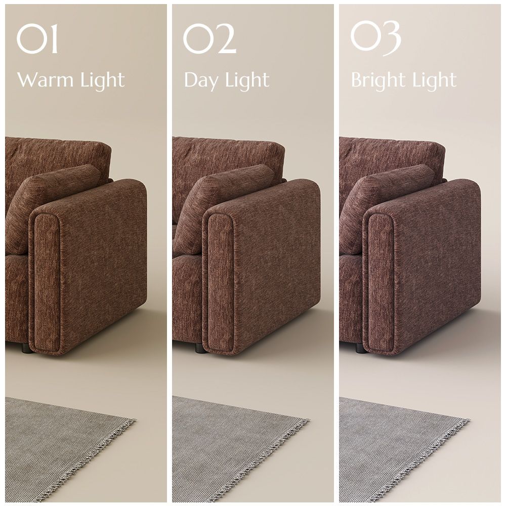 Comfortable Brown Chenille Sofa Set