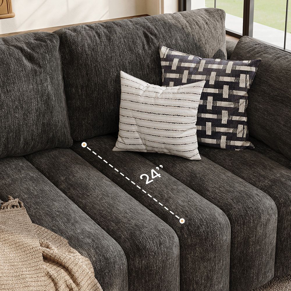 Chenille Black Chenille Modular Sofas