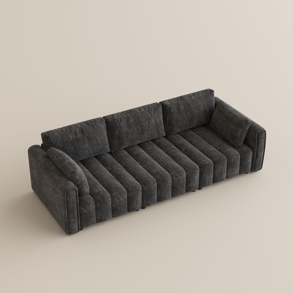 Chenille Black Chenille Modular Sofas