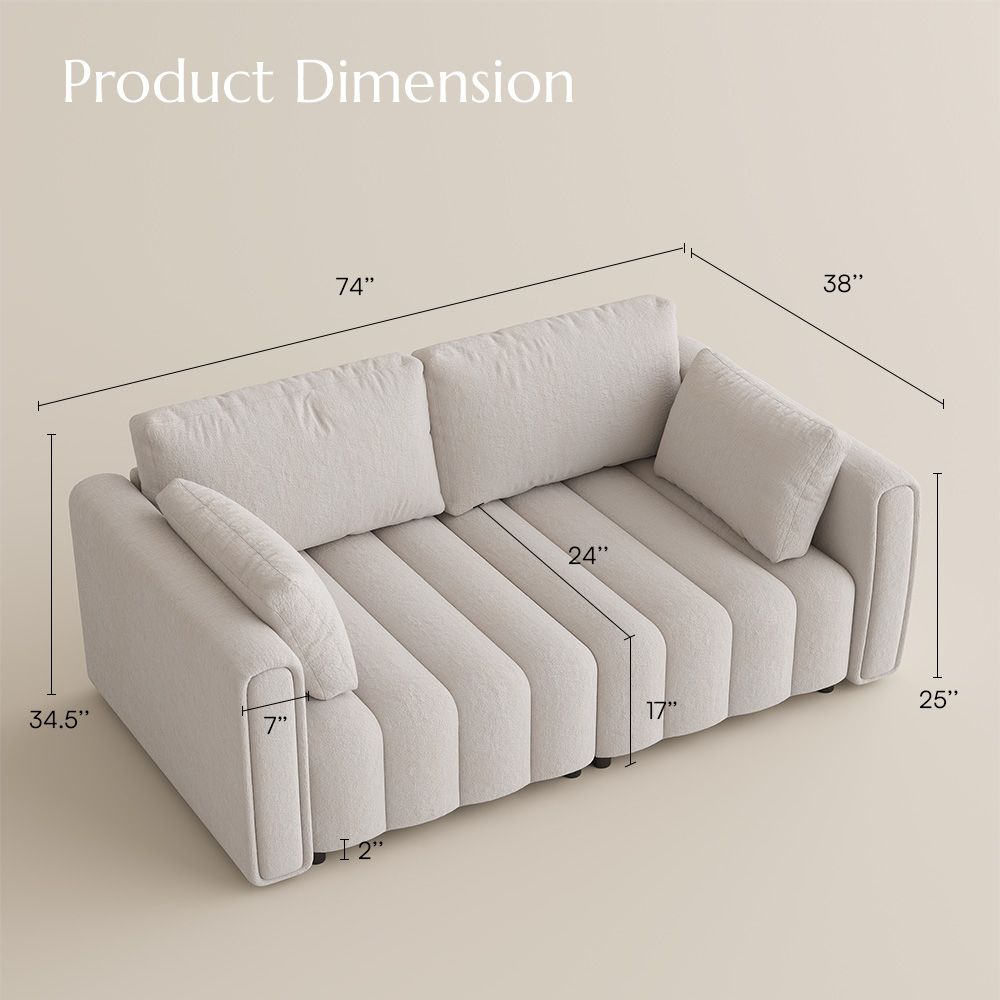 Green Beige Chenille Sofa Set