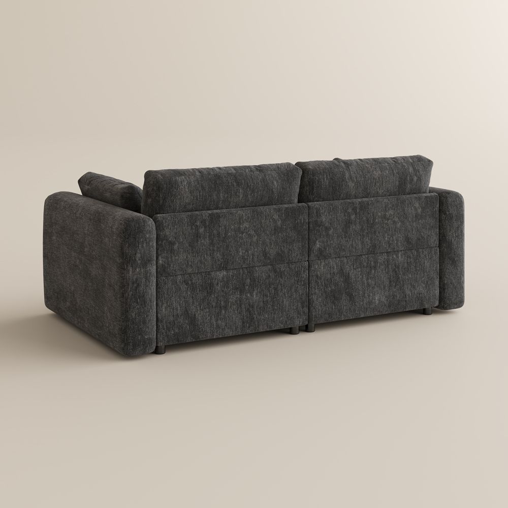 Pure Color Black Chenille Modular Sofas