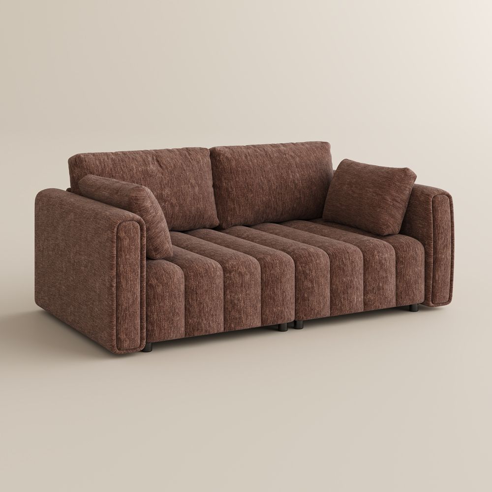 3-4 Seater Brown Chenille Modular Sofas