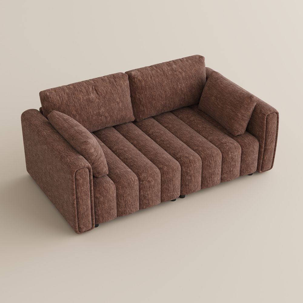 Partial Assembly Required Brown Chenille Modular Sofas