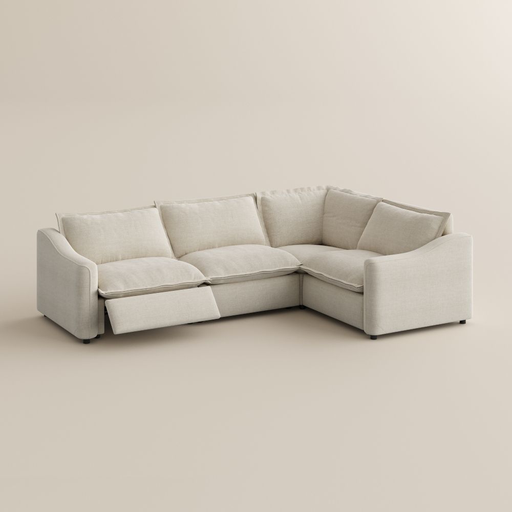 2-3 Seater Beige Velvet Modular Sofas