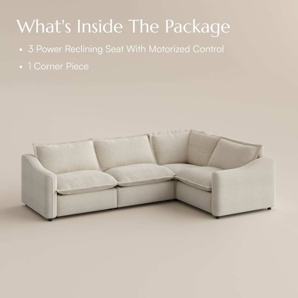 Single Seat Beige Velvet Modular Sofas
