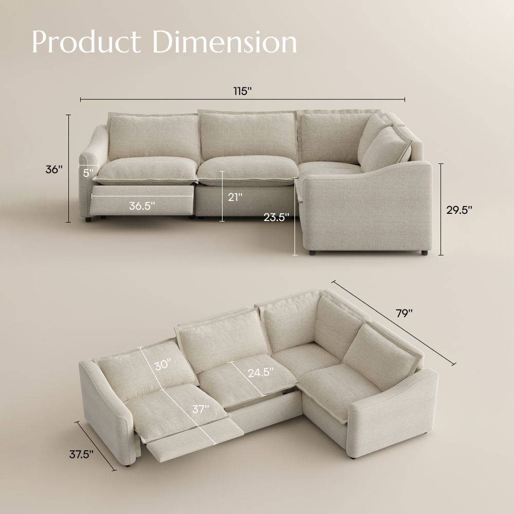 Ergopals Beige Velvet Modular Sofas