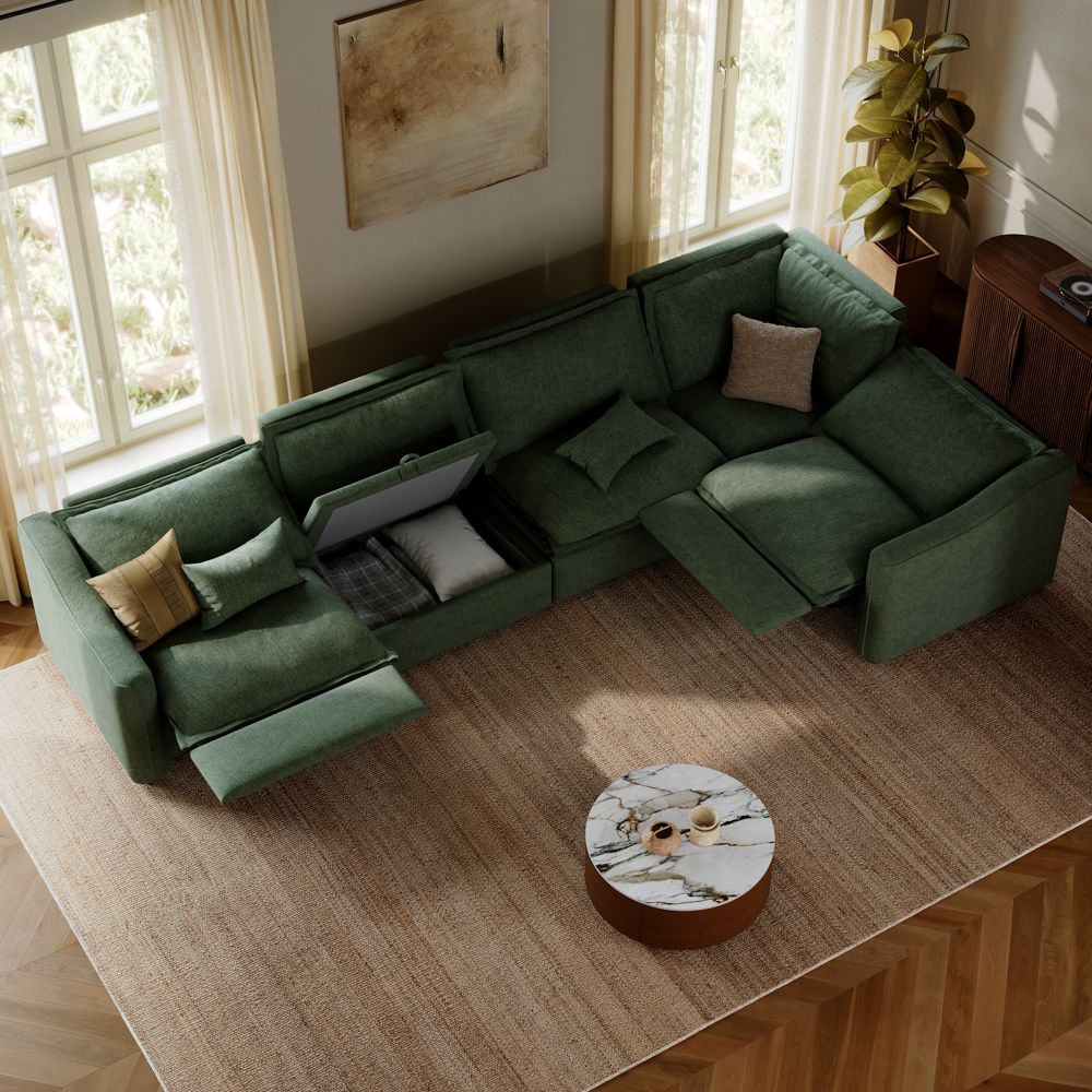 Green Velvet Modular Sofas