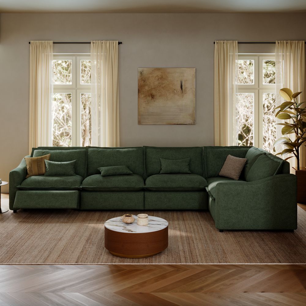 Green Velvet Modular Sofas