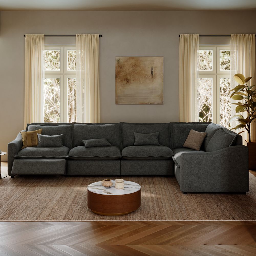 Gray Velvet Modular Sofas
