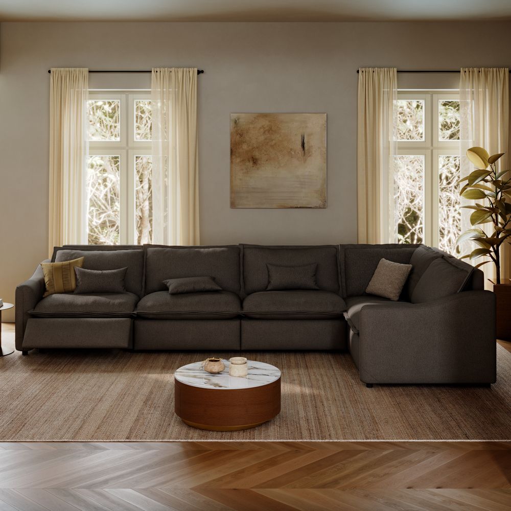 Dark Gray Linen Modular Sofas