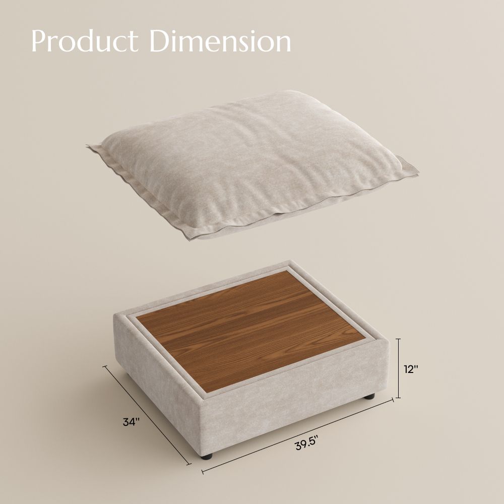 Soft Beige Pet-Friendly Fabric Modular Sofas