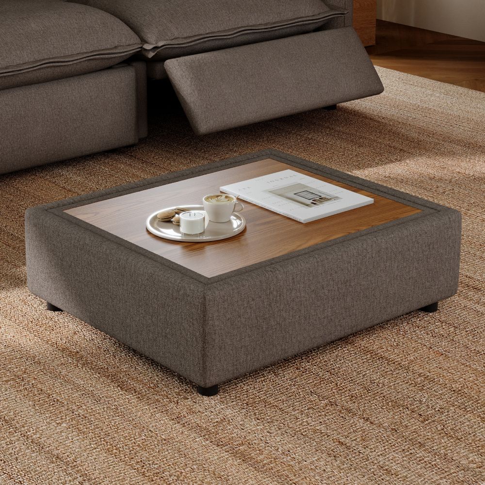 Large Dark Gray Linen Modular Sofas