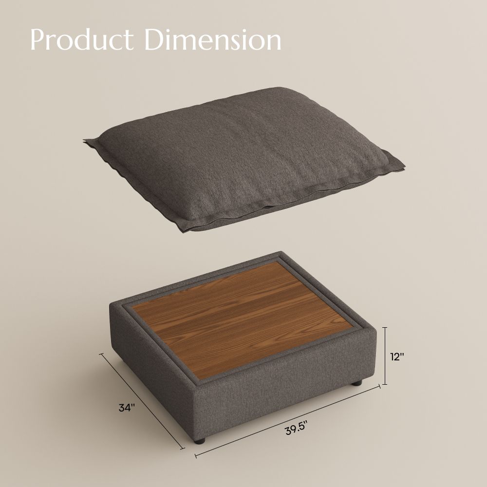 Deep Seat Dark Gray Linen Modular Sofas