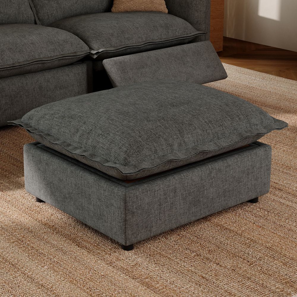 Very Relaxed Gray Velvet Modular Sofas