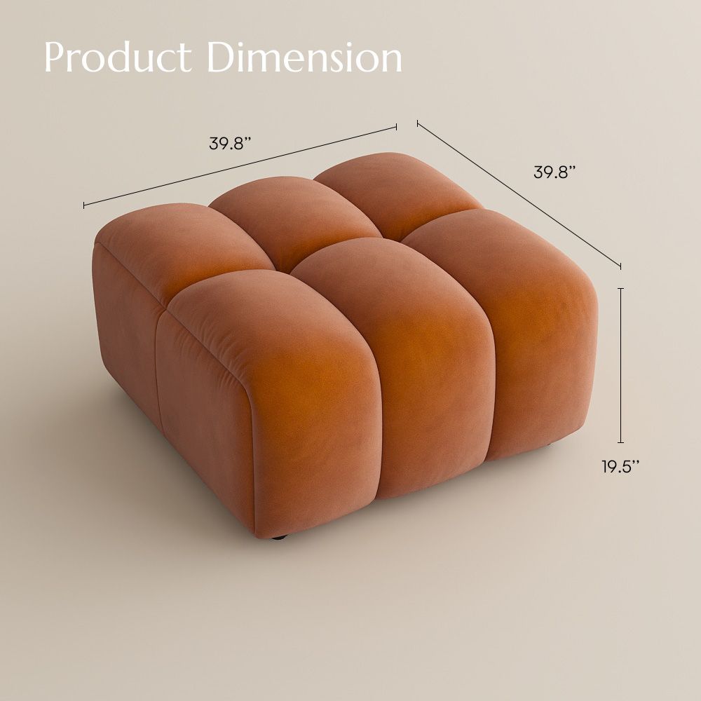 Partly Assemble Orange Fabric Modular Sofas