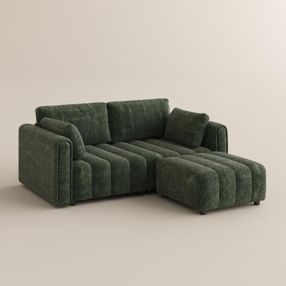 Green Chenille Modular Sofas