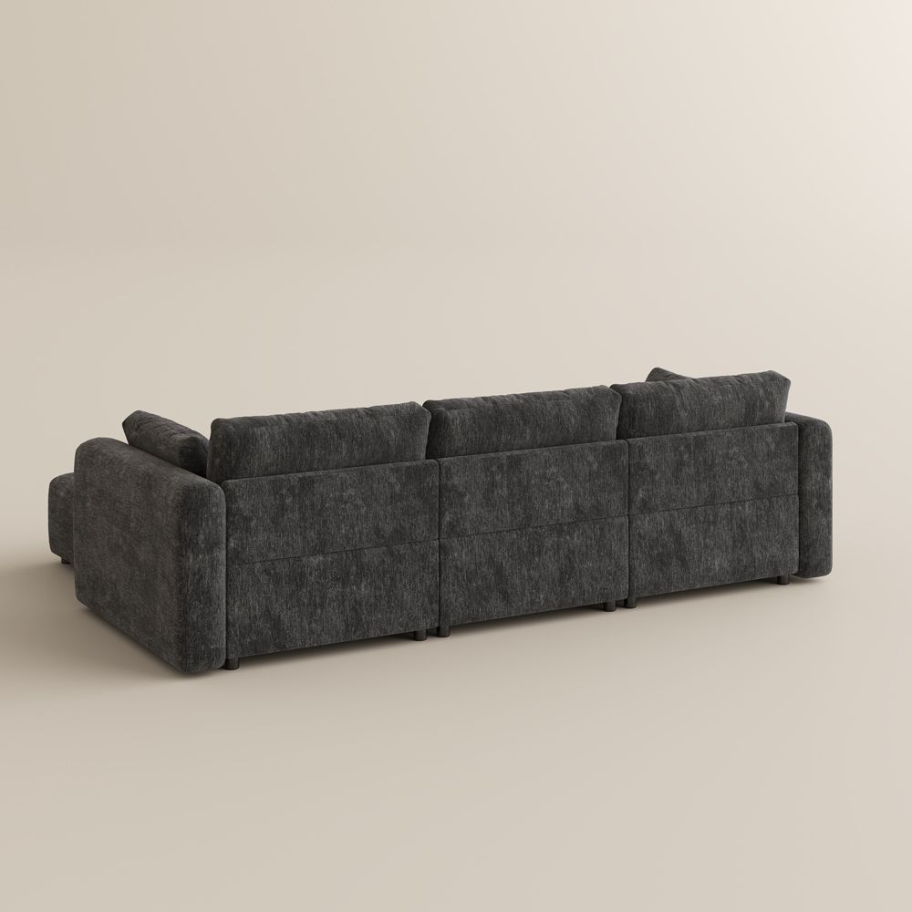 Black Chenille Modular Sofas