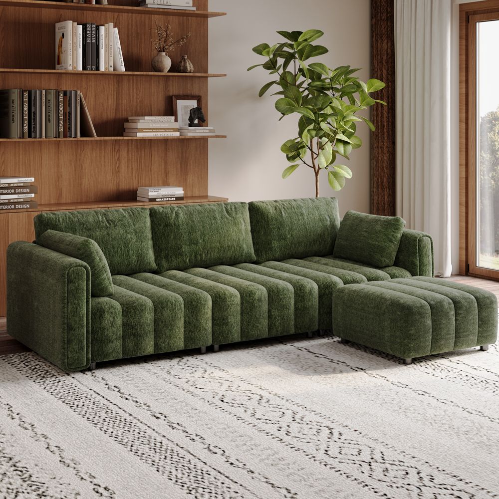 Green Chenille Modular Sofas