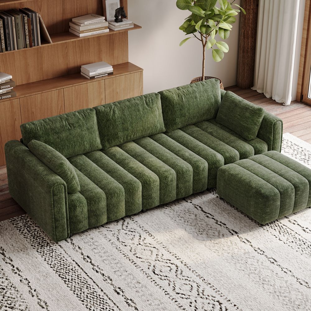 Green Chenille Modular Sofas