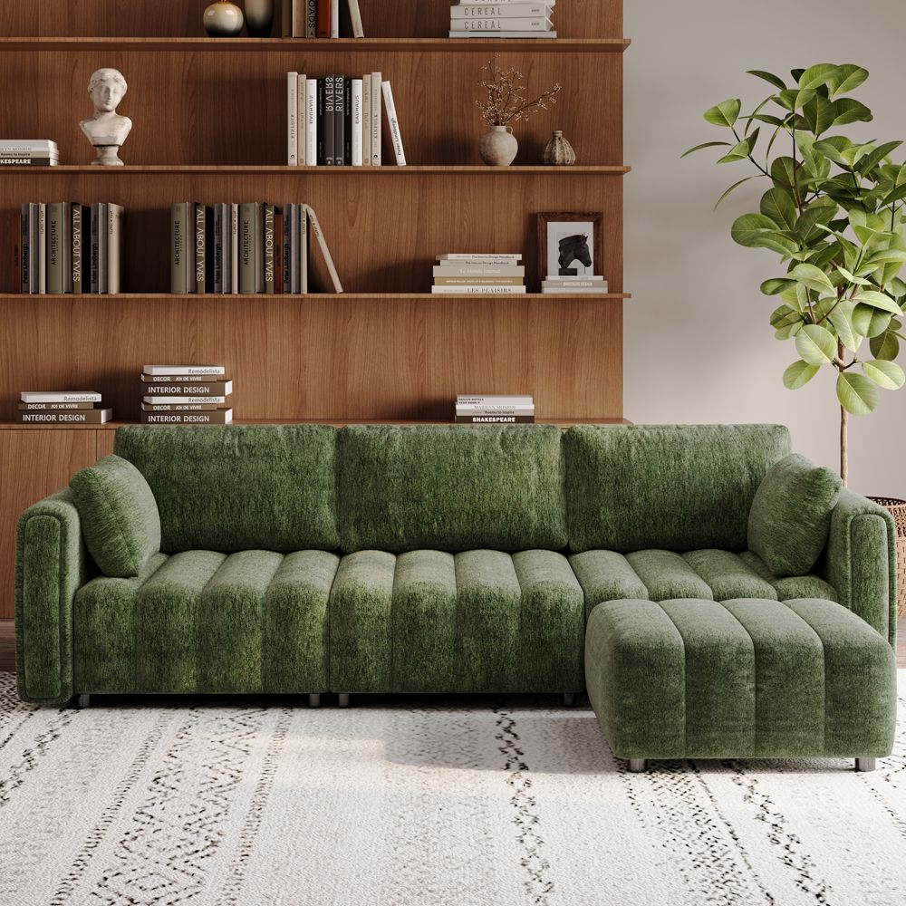 Green Chenille Modular Sofas