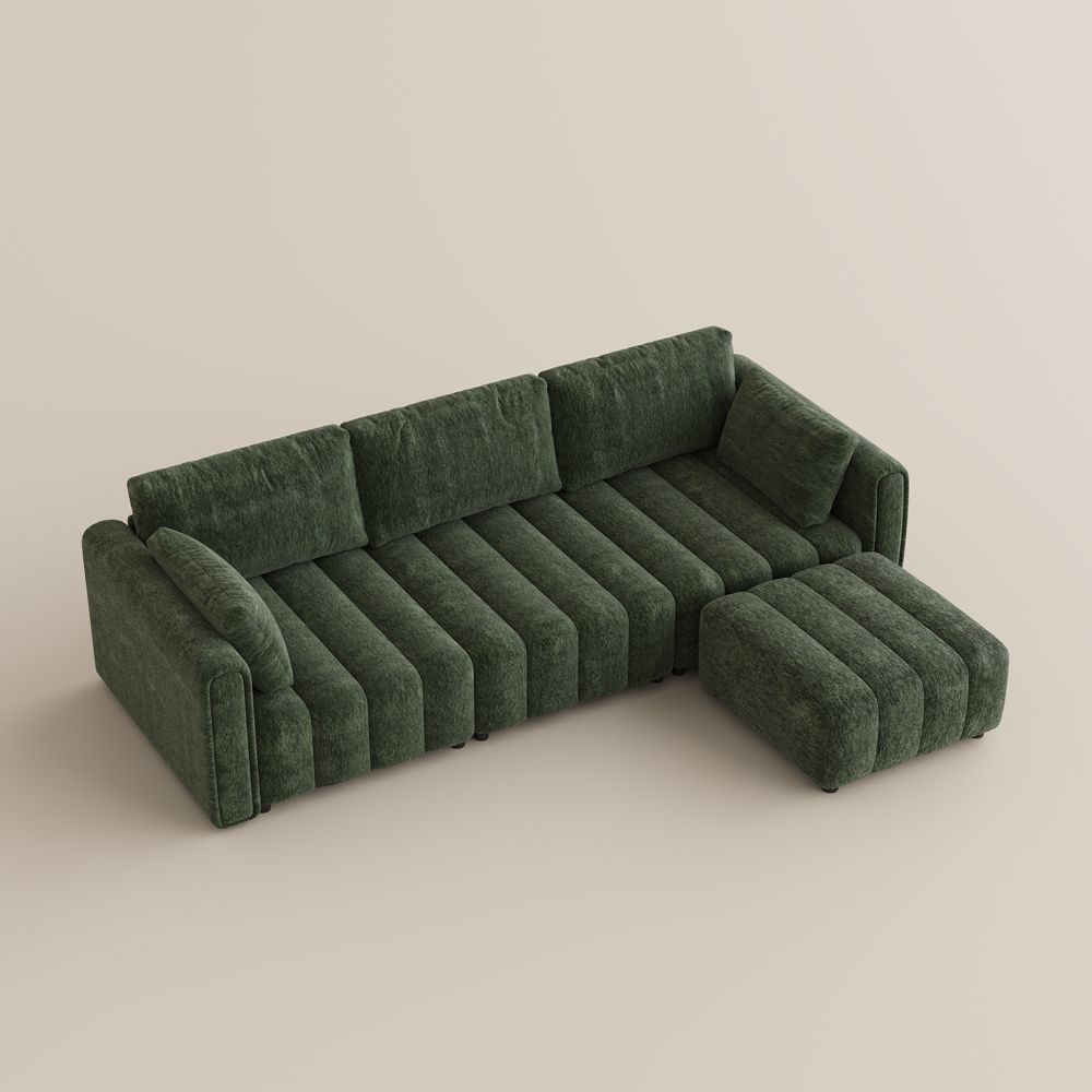 Green Chenille Modular Sofas